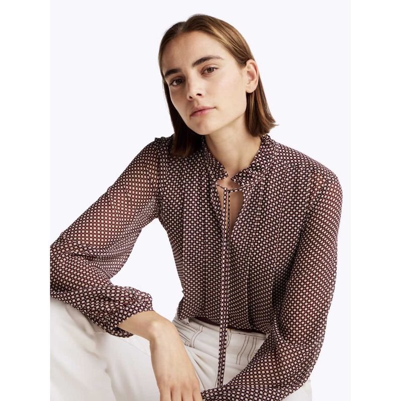 Tommy Hilfiger Ruffle Pleat Print Ls Blouse image number 2